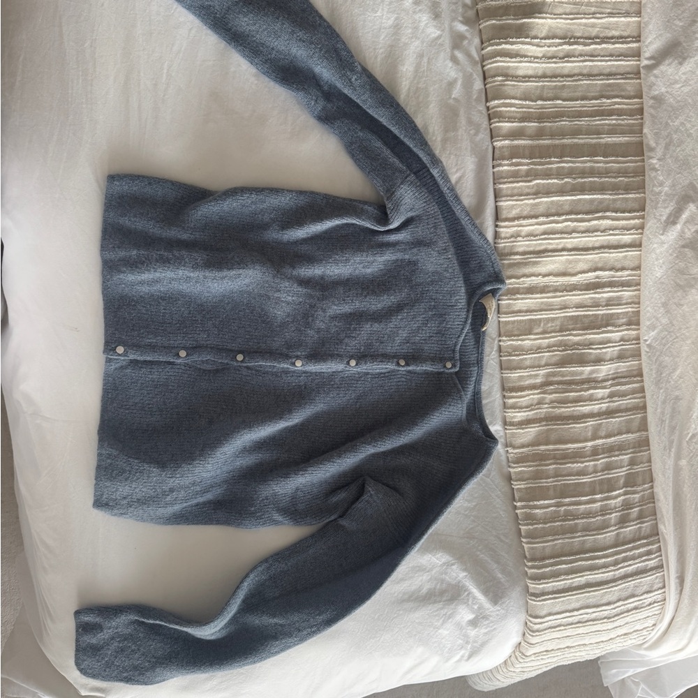 Sezane Blue Cardigan Sweater
